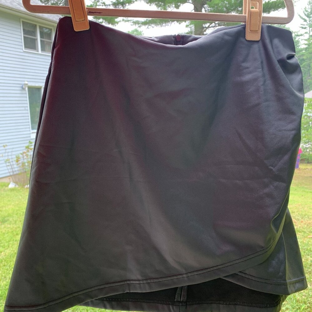 High-Waisted Faux-Leather Mini Skirt